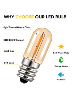 Y&D E14 LED Light Bulbs, T16 0.6W Vintage Edison Screw Bulb Tubular Night Mini Warm White 2200K Amber for Sewing Machine Refrigerator, Non-dimmable (Mini 5Pcs)  - Image 5