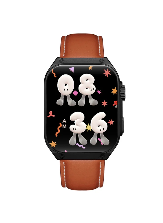 كينيث سكوت Kenneth Scott KCRV10-XSBBE Unisex Smart Display Watch & Leather & Silicone Strap Black & Brown