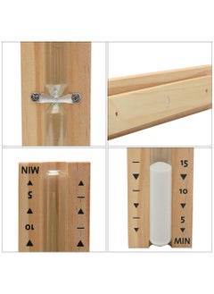 KASTWAVE Sauna Hourglass Sand Timer 15 Minute, Rotating Wooden Sauna Hourglass with White Sand, Reloj De Aren, Heat Resistant Sand Clock Hour Glass Timer for Sauna SPA Room  - Image 4