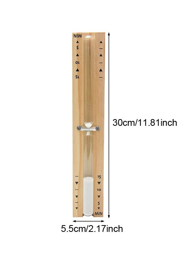 KASTWAVE Sauna Hourglass Sand Timer 15 Minute, Rotating Wooden Sauna Hourglass with White Sand, Reloj De Aren, Heat Resistant Sand Clock Hour Glass Timer for Sauna SPA Room  - Image 2
