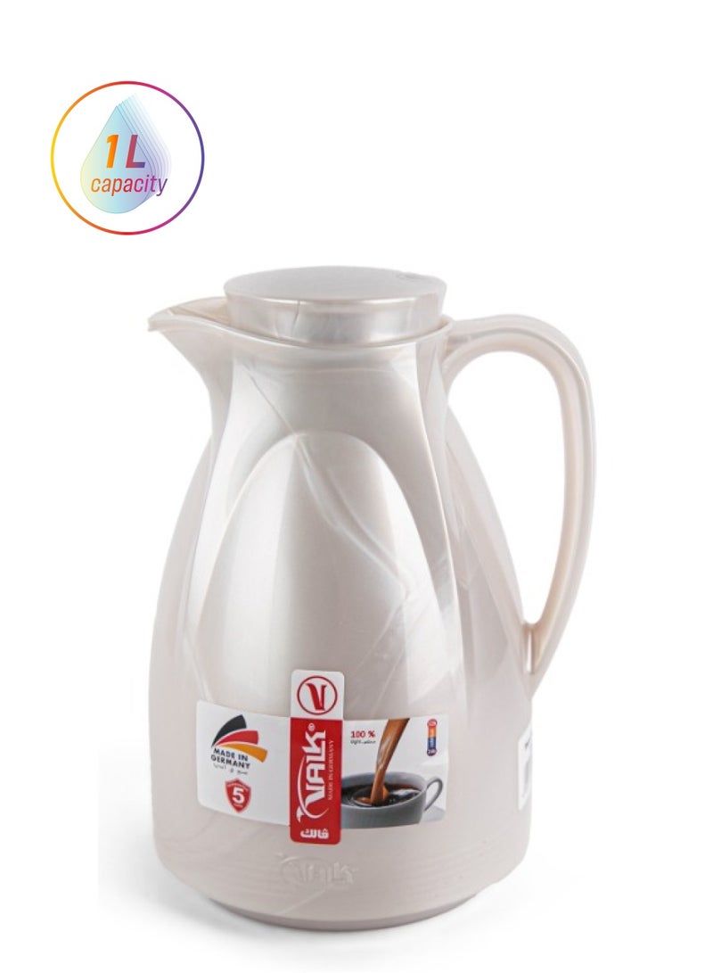 Valk Vacuum Flask With Double Wall Glass 1.0 Liter Wide Mouth With Anti-Leakage Made in Germany - Image 1