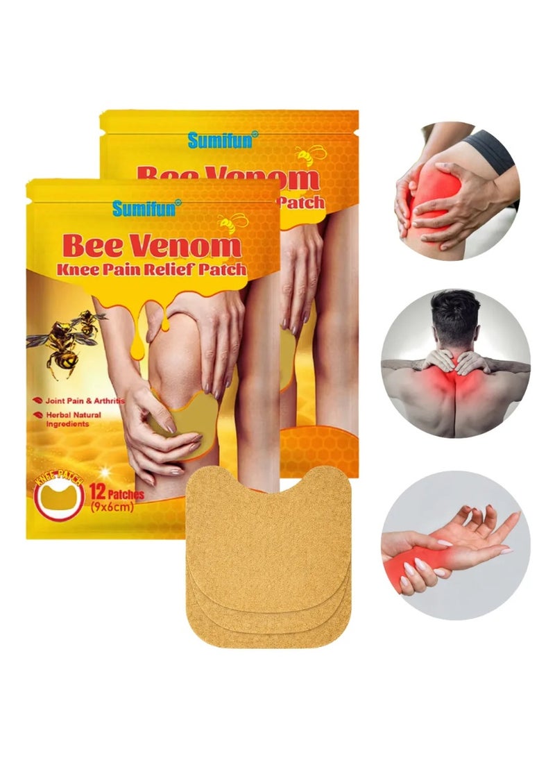 Sumifun Bee Venom Knee Pain Relief Patch for Joint Pain, Arthritis, Muscle Soreness, Natural Herbal Ingredients, Long-Lasting Adhesive Patch for Knee Support, Swelling Reduction, and Daily Comfort Use - Image 2