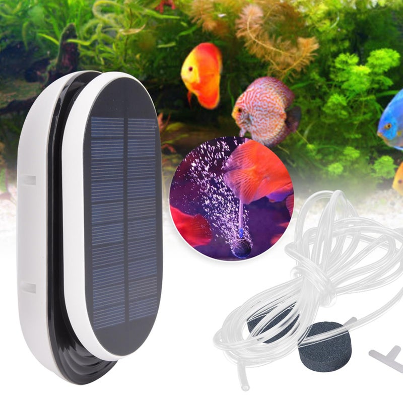 Solar Air Pump For Aquariums Fish Tanks Portable Oxygenator With USB Cable And Bubble Stone - Image 4