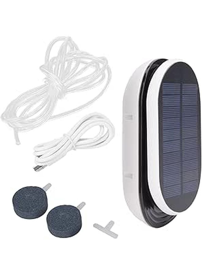 Solar Air Pump For Aquariums Fish Tanks Portable Oxygenator With USB Cable And Bubble Stone - Image 1