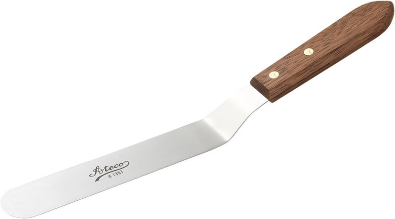 Ateco 1387 Offset Spatula with 7.63-Inch Stainless Steel Blade, Wood Handle Upgraded simple practical design - Image 1