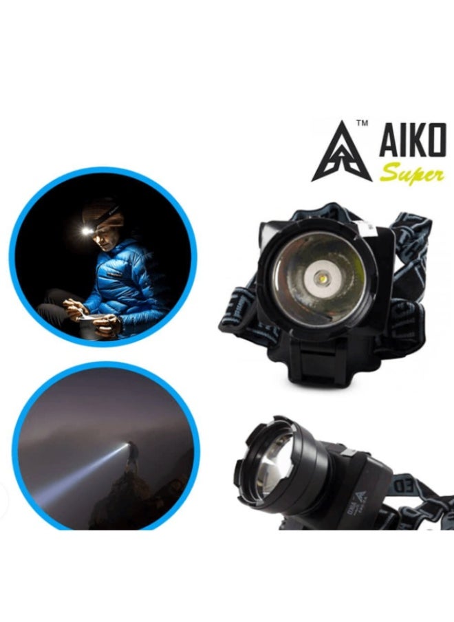 AIKO Head Torch Light Rechargeable Head Mounted Flashlight  - Image 2
