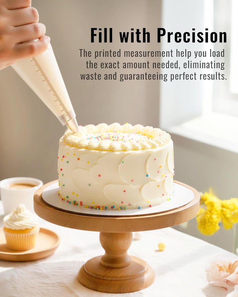 Bake Choice أكياس تزيين كبيرة 16 بوصة، 100 قطعة أكياس معجنات سميكة قابلة للتصرف، أكياس تزيين مقاومة للانفجار لكريمة التزيين، أكياس تزيين غير قابلة للانزلاق، مستلزمات تزيين الكعك والبسكويت - Image 5