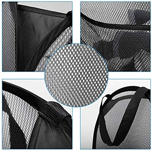 DurReus Foldable Large Pop Up Laundry Hamper with Pocket for Dirty Clothes,Sporting Goods,Baby Toys,Dorm Laundry Basket Rectangle Black - Image 3