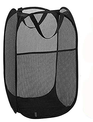 DurReus Foldable Large Pop Up Laundry Hamper with Pocket for Dirty Clothes,Sporting Goods,Baby Toys,Dorm Laundry Basket Rectangle Black - Image 1