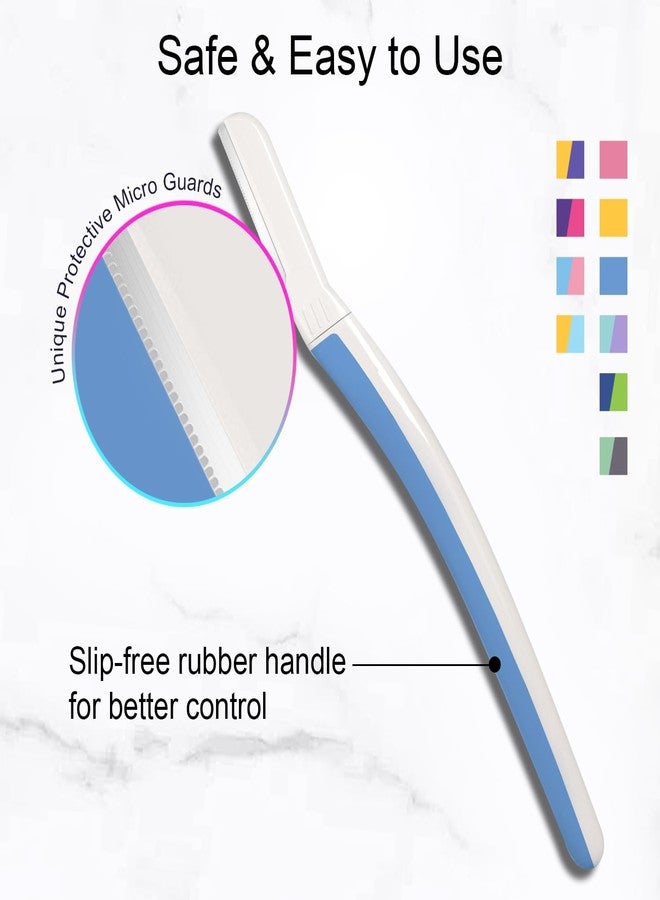 THURLADY Dermaplane Razor for Women Face, Eyebrow Razor, Face Razors for Women Dermaplaning, Peach Fuzz Remover, Gentle Exfoliation & Facial Hair Removal, Travel Essentials, (12 pcs, Aegean Frost) - Image 5