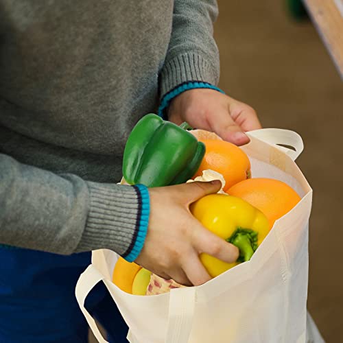 Boao 40 Pack Reusable Shopping Bags Bulk 14 x 10 x 4 Inch Shopping Bags for Groceries Non Woven Fabric Tote Bags Multicolored Grocery Bags with Handles for Shopping Birthday Party 10 Colors - Image 3