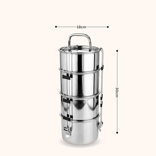 PDDFALCON Royal Lunch Box Stainless Steel Lunch Box Set, Airtight Lids,100% Leak-Proof, BIS Certified, Jindal Seal & Made in India Portable (Royal Commercial 5ltr) - Image 3