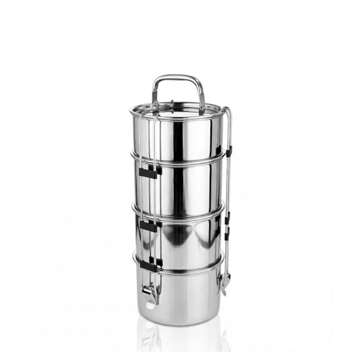 PDDFALCON Royal Lunch Box Stainless Steel Lunch Box Set, Airtight Lids,100% Leak-Proof, BIS Certified, Jindal Seal & Made in India Portable (Royal Commercial 5ltr) - Image 1