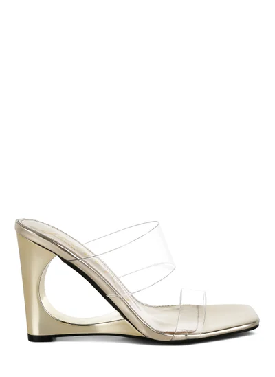 London Rag Fantasy Wedge Heel Clear Sandals in Gold