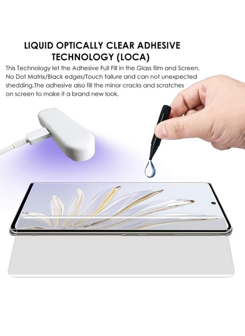 Generic - Vivo V30 5G Screen Protector – UV Liquid Glue Full Screen Edge to Edge Tempered Glass Screen Protector, High Transparency, Delicate Touch, Anti-Explosion, Smooth Arc Edges. - Image 1
