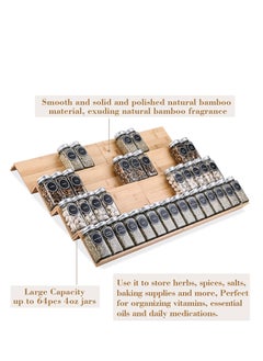 Arabest Bamboo Spice Rack Tray - 64 Jars Spice Drawer Organizer for Kitchen Cabinets Storage and Organization  - Image 3