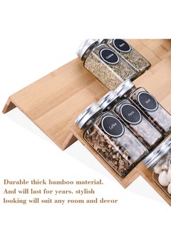 Arabest Bamboo Spice Rack Tray - 64 Jars Spice Drawer Organizer for Kitchen Cabinets Storage and Organization  - Image 4