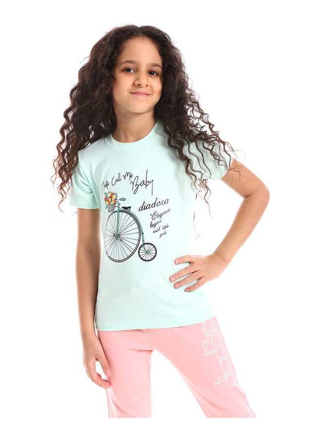 DIADORA Girls Cotton Printed T-Shirt - Image 1