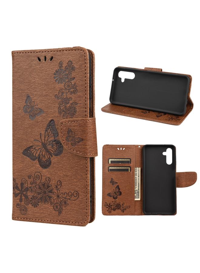 اس-توب جراب لهاتف Samsung Galaxy A13 5G، جراب هاتف جلدي أفقي منقوش بنقشة فراشة مع فتحة بطاقة وحامل - Image 1