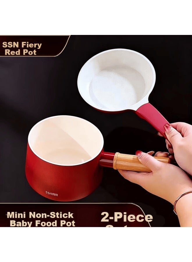 Ssn Baby Food Pot Non-stick Small Milk Pot Mini Frying Pan Noodle Pot Pancake Pan Gas Stove Small Cooking Pot - Image 1