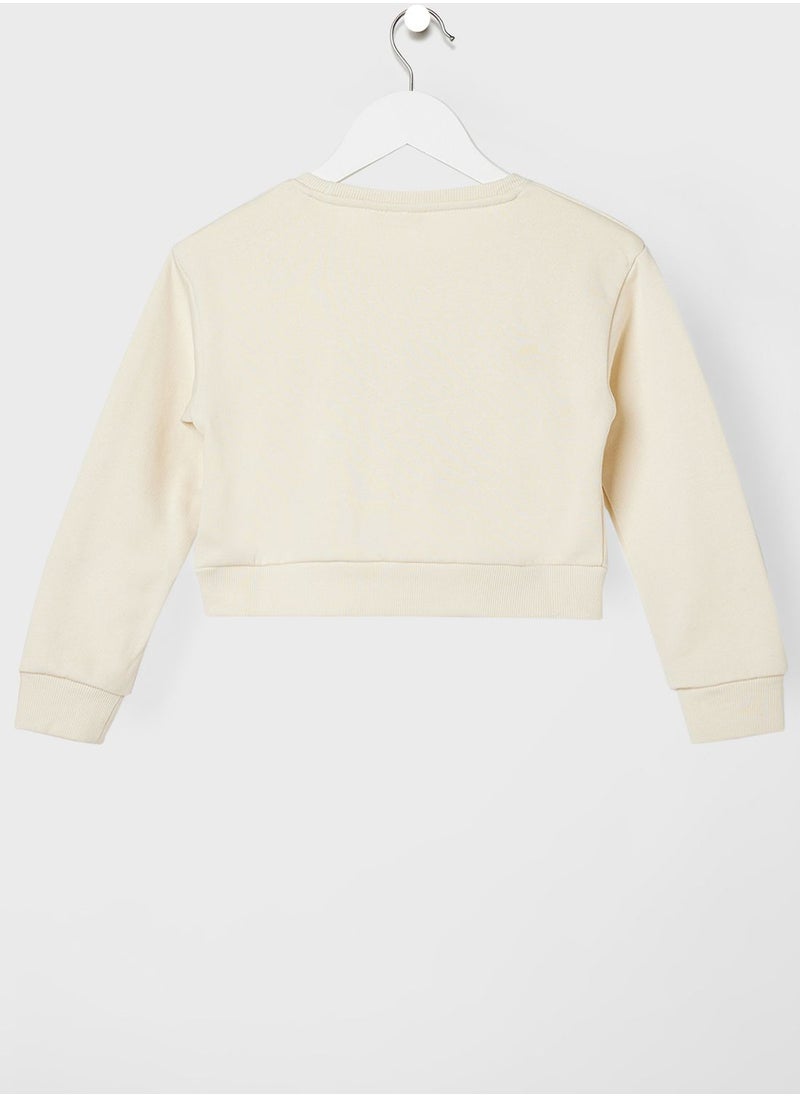NAME IT - Kids Glitter Cropped Sweatshirt - Image 1