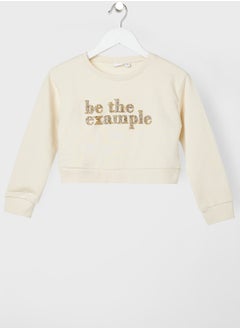 Kids Glitter Cropped Sweatshirt