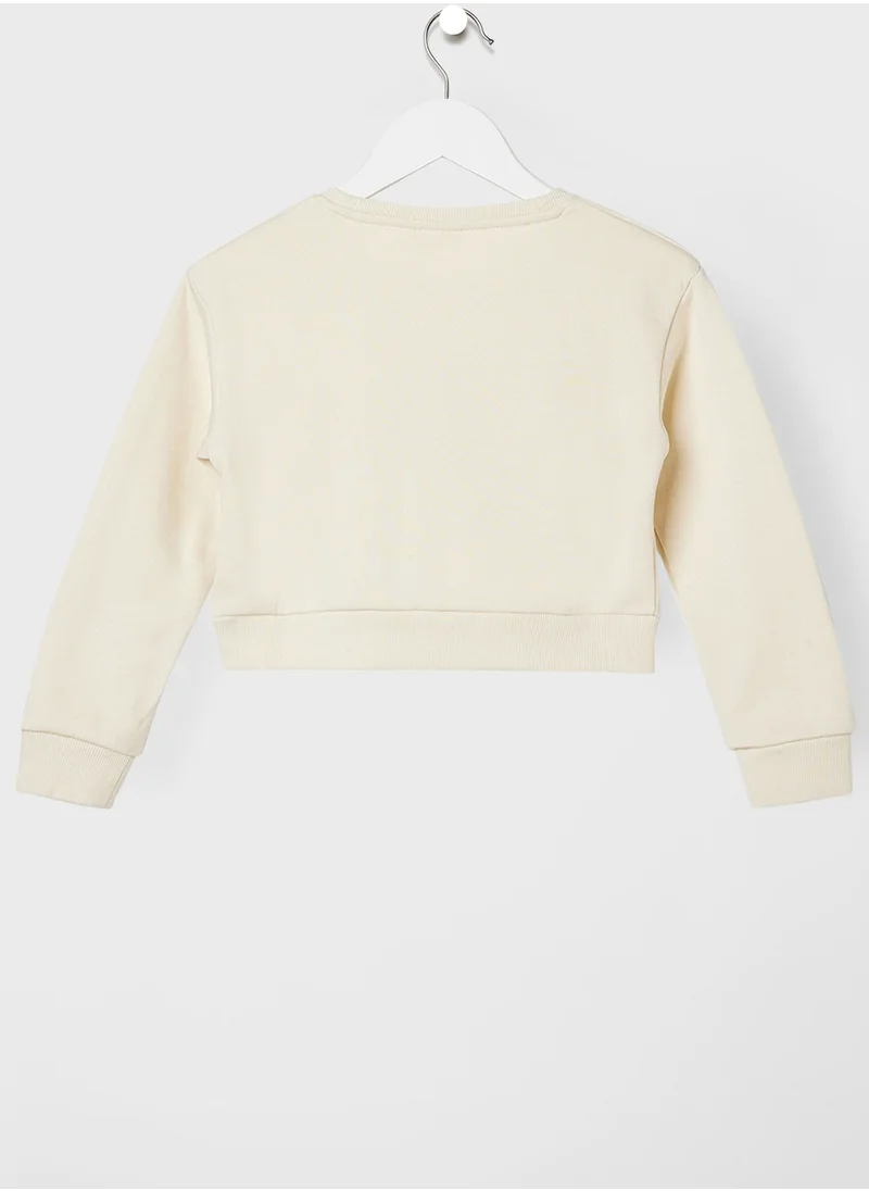 NAME IT Kids Glitter Cropped Sweatshirt