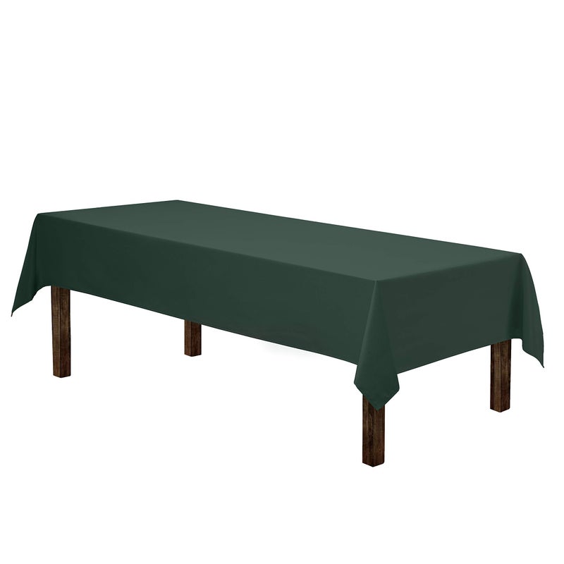 Gee Di Moda Gee Di Moda Rectangle Tablecloth  60 x 102 Inch Hunter Green Table Cloth for 6 Foot Rectangle Table  Heavy Duty Washable Fabric  for 6 Ft Buffet Table Holiday Party Dinner Wedding  Baby Shower 