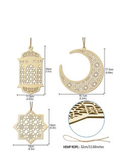 YQbest Pack of 6 pcs golden acrylic Stand Sign Islam Eid al adha Mubarak Ramadan Moon & Star DIY Art Craft Table Ornament Home Desktop Decoration Gold  - Image 5
