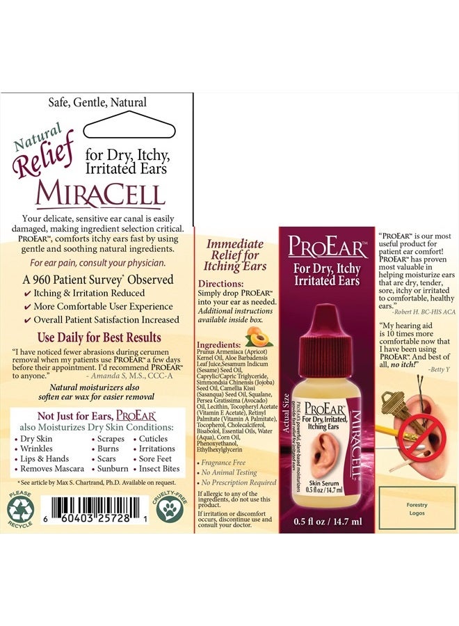 miracell ProEar, Ear Drops for Itchy Ears, Ear Wax Removal, Clogged Ears, Dry Ears, Anti-Inflammatory and Pain Relief for Adults Babies Pets. 0.5oz - Image 5