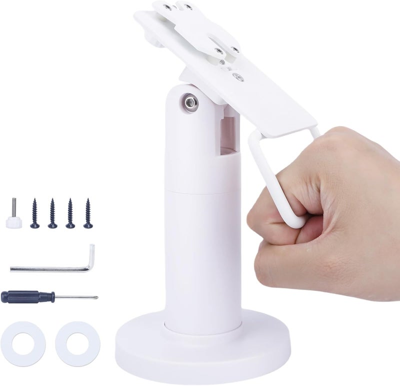 CRIZISTON Metal Square POS Terminal Stand for Ingenico Lane/3000/3600/7000/8000, Tilt & Swivel Stand, White - Image 1