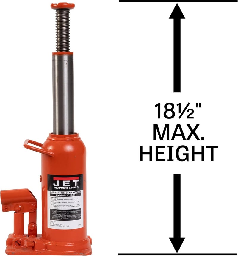 Jet 12-1/2 Ton Hydraulic Bottle Jack (Model JHJ-12-1/2) - Image 2