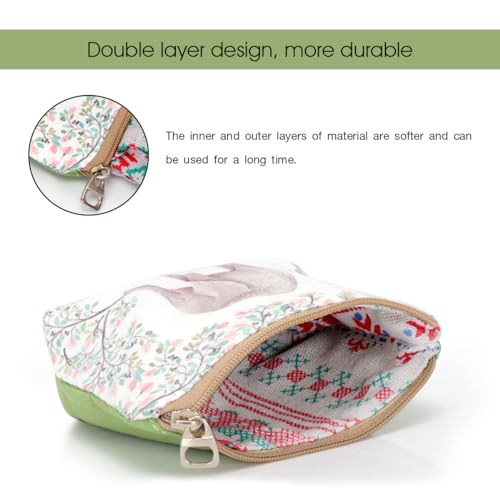 ARRIZO Women and Girls Cute Fashion Coin Purse Wallet Bag Change Pouch Key Holder (Forest Elephant) - Image 4