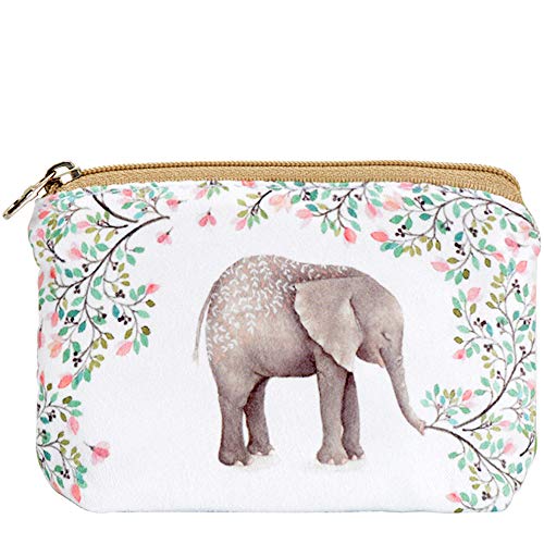 ARRIZO Women and Girls Cute Fashion Coin Purse Wallet Bag Change Pouch Key Holder (Forest Elephant) - Image 1
