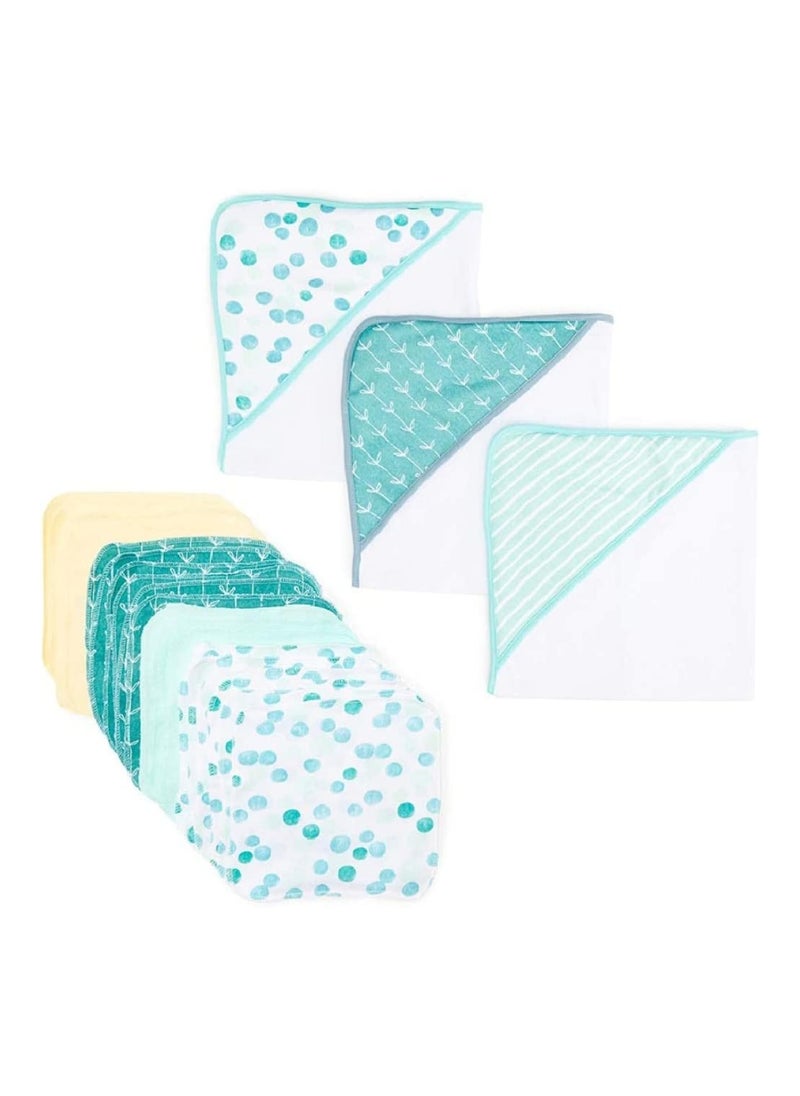 Spasilk Pack Of 23 Spasilk Bath Hooded Towels And washcloths Set For Babies  - Image 1