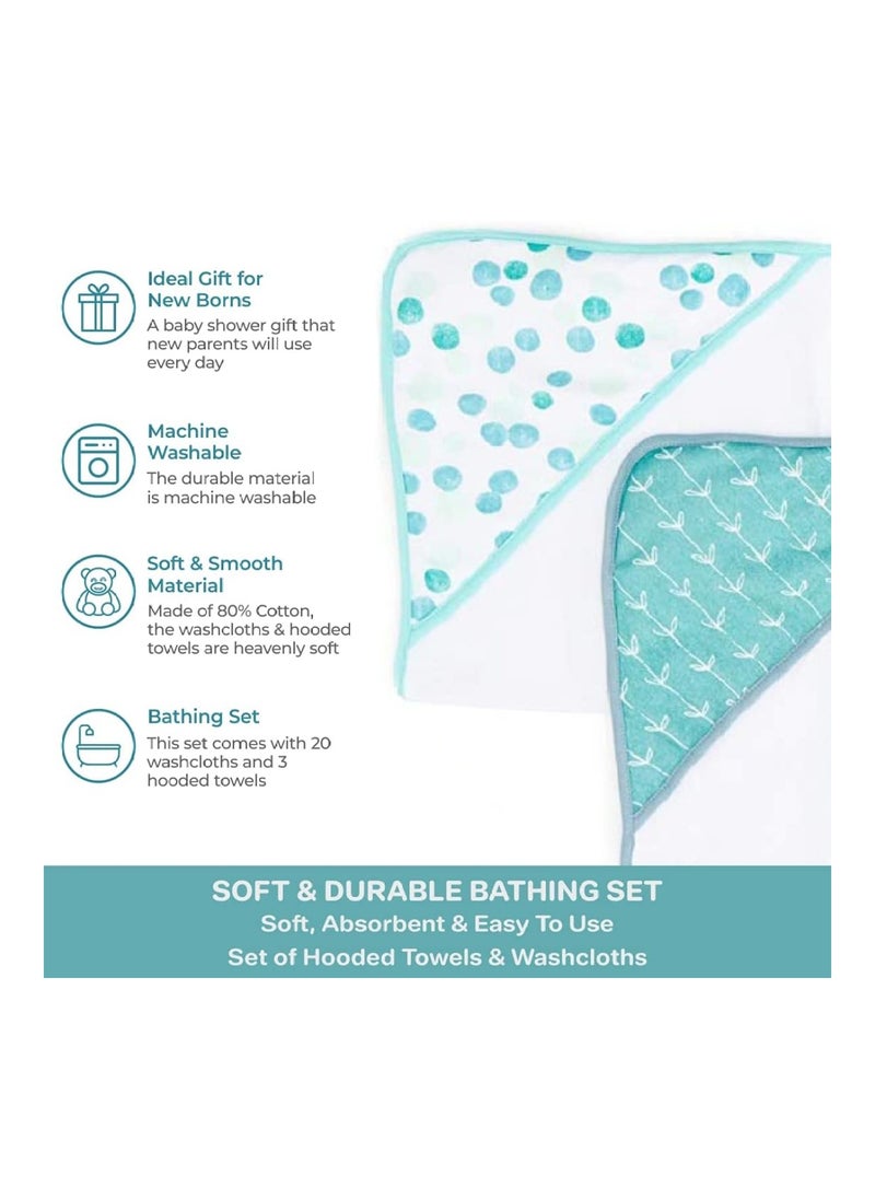Spasilk Pack Of 23 Spasilk Bath Hooded Towels And washcloths Set For Babies  - Image 4