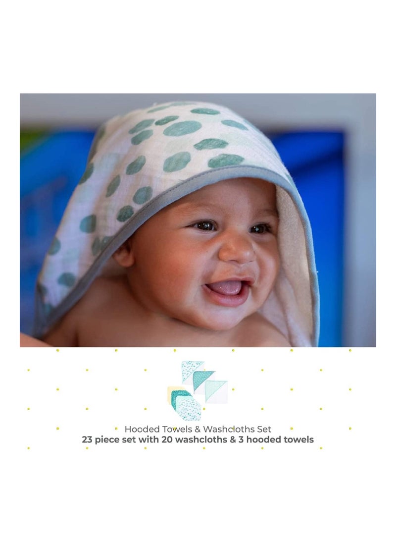 Spasilk Pack Of 23 Spasilk Bath Hooded Towels And washcloths Set For Babies  - Image 2