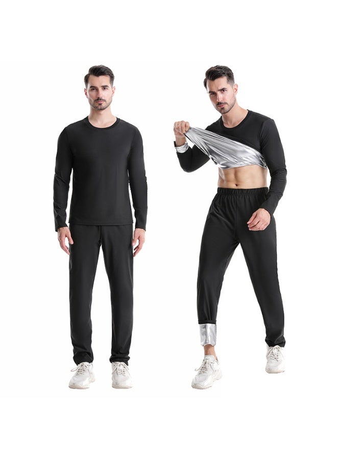 YS Sauna Suit Set for Men, Long Sleeve + Pants, Burn More, Sweat More, Sweat Enhancing Workout Outfit for Weight Loss - Image 3