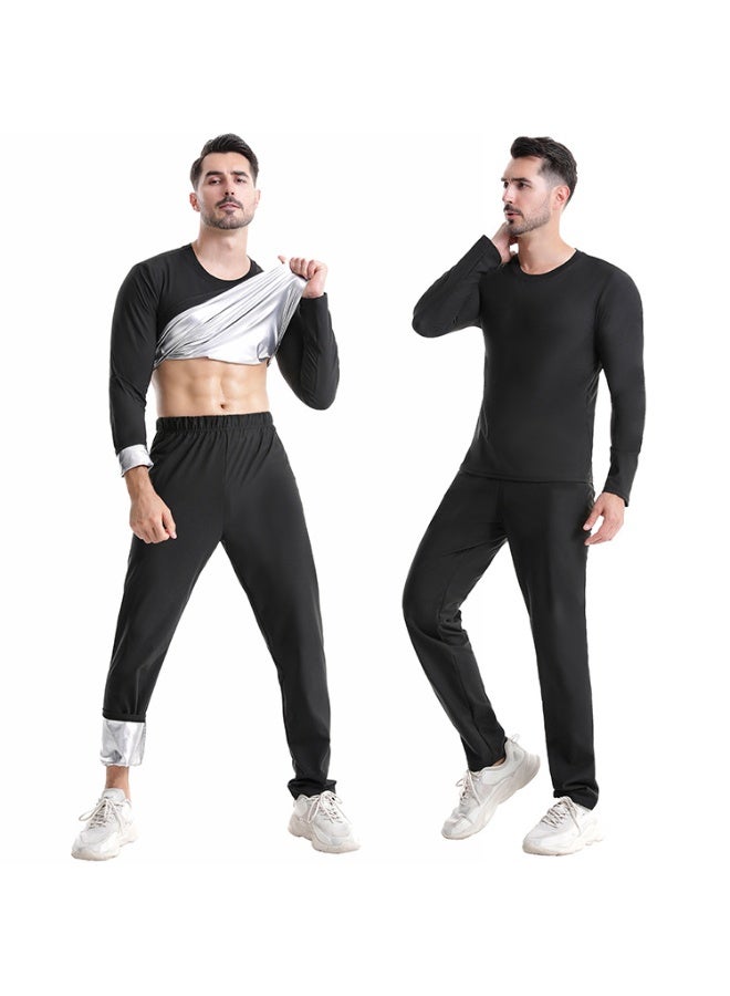 YS Sauna Suit Set for Men, Long Sleeve + Pants, Burn More, Sweat More, Sweat Enhancing Workout Outfit for Weight Loss - Image 2