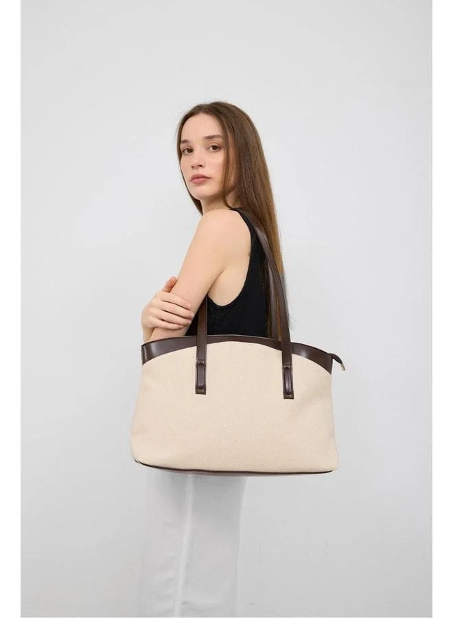 Shule Bags  Citta Canvas Tote Bag Brown. for Women | Best Price UAE