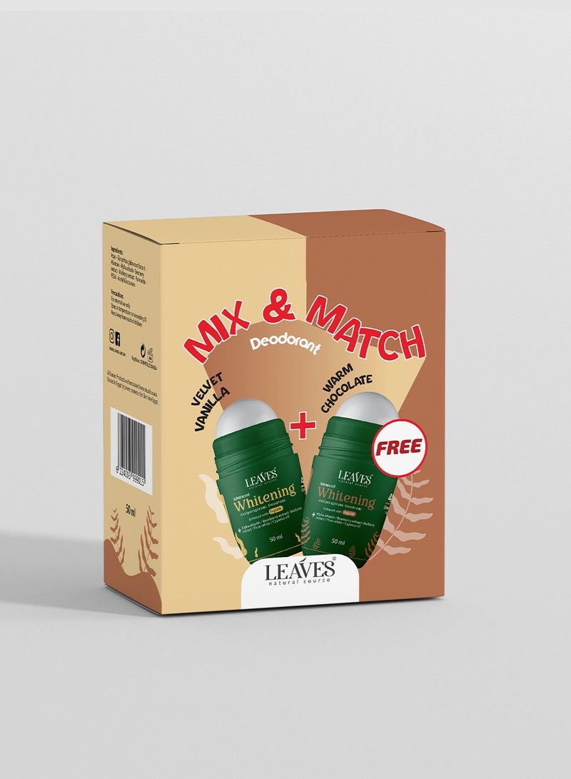 لييفز رول اون ديودرنت بوكس للتفتيح  فيلفيت فانيلا & وارم شوكلات 50*2 مل - Image 1