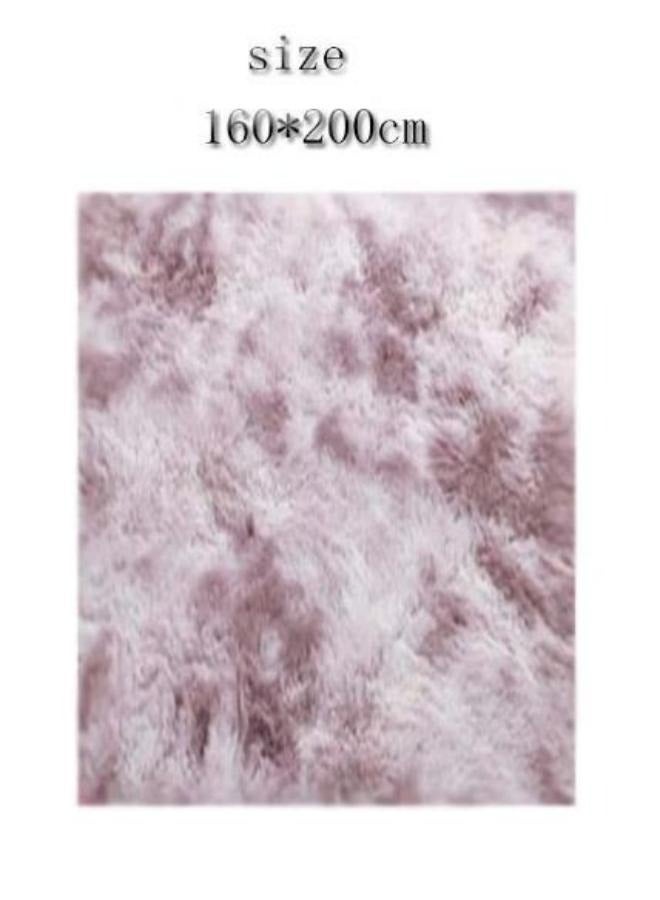 Fashionable modern velvet carpet tie dyed velvet carpet suitable for living room bedroom children's room presidential room soft and comfortable floor mat cute lotus pink color 160 * 200CM - Image 2