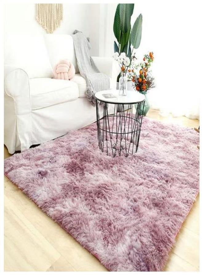 Fashionable modern velvet carpet tie dyed velvet carpet suitable for living room bedroom children's room presidential room soft and comfortable floor mat cute lotus pink color 160 * 200CM - Image 5