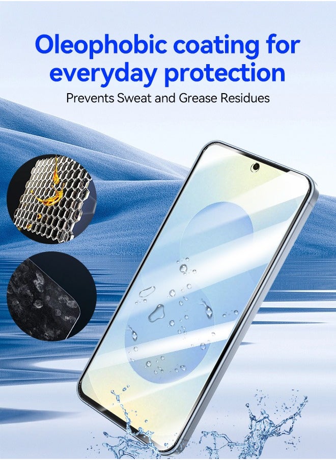 Tersely - [4-Pack] 9H Tempered Glass Screen Protector for Samsung Galaxy S25 5G, with Installation Alignment Frame, Support Fingerprint Unlock, Case Friendly, Anti-Scratch Film - Image 1