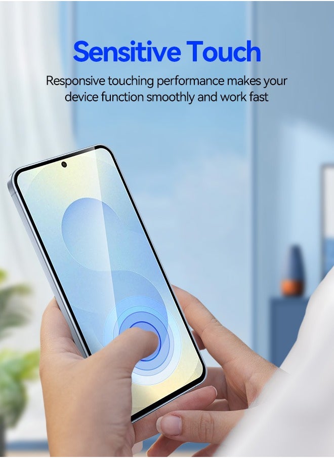 Tersely - [4-Pack] 9H Tempered Glass Screen Protector for Samsung Galaxy S25 5G, with Installation Alignment Frame, Support Fingerprint Unlock, Case Friendly, Anti-Scratch Film - Image 1