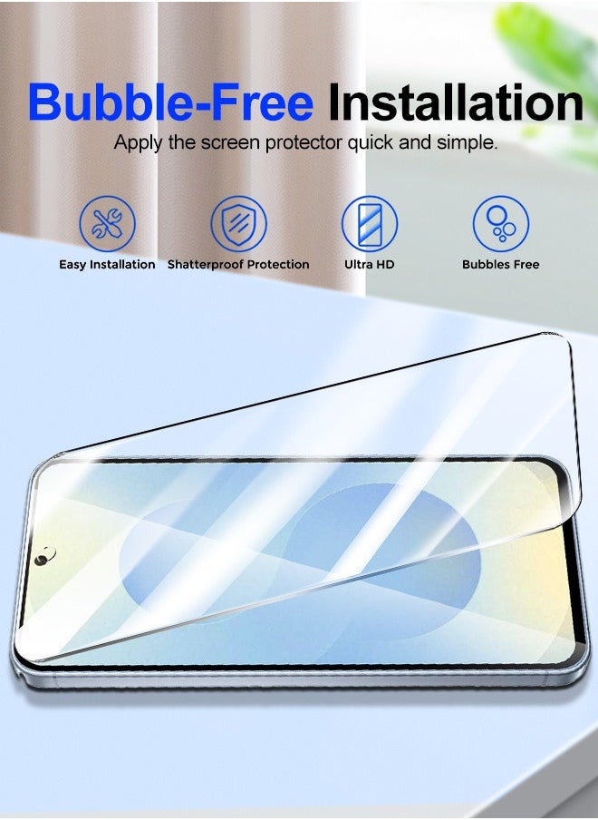 Tersely - [4-Pack] 9H Tempered Glass Screen Protector for Samsung Galaxy S25 5G, with Installation Alignment Frame, Support Fingerprint Unlock, Case Friendly, Anti-Scratch Film - Image 1