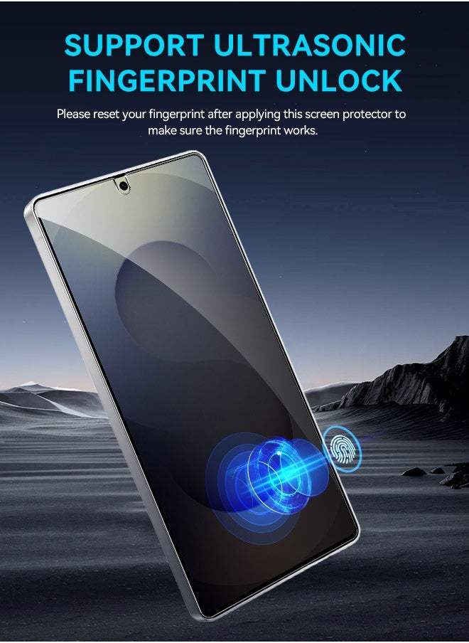 Tersely - [4-Pack] 9H Tempered Glass Screen Protector for Samsung Galaxy S25 5G, with Installation Alignment Frame, Support Fingerprint Unlock, Case Friendly, Anti-Scratch Film - Image 1