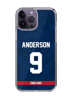 Classic Clear Case for iPhone 15 Pro Max , Hybrid Soft Case Transparent Cover - Player Name - James Anderson, Jersey Number- 9