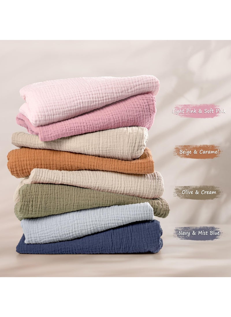 Generic Baby Muslin Bassinet Sheets: Cotton Bassinet Sheets Neutral for Boys and Girls - Fitted for Oval Rectangle or Hourglass (Light Pink & Soft Pink)  - Image 5