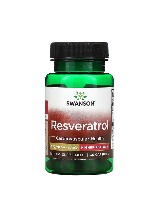 SWANSON Resveratrol, 250 mg, 30 Capsules